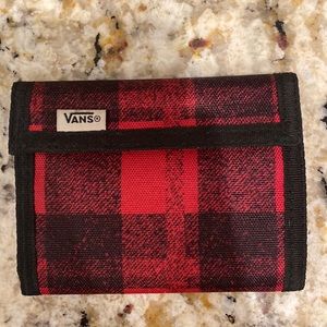 Vans red and black wallet.
